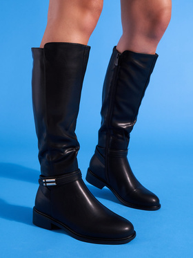 Classic Black Flat Heel Boots