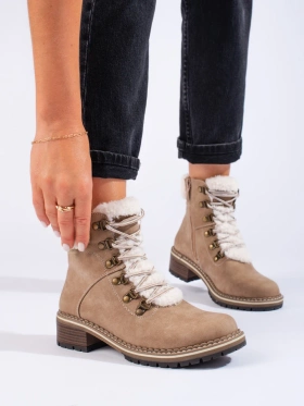 Beige Cozy-Lined Boots