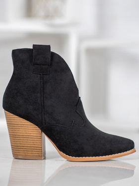 Suede Western Block Heel Boots