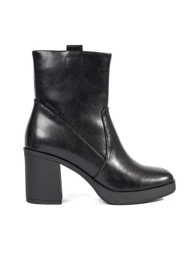 Sergio Leone Black Leather Heeled Ankle Boots