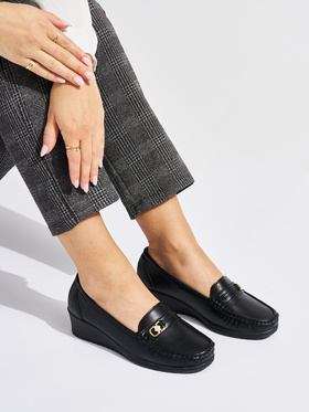 Black Buckle Loafers