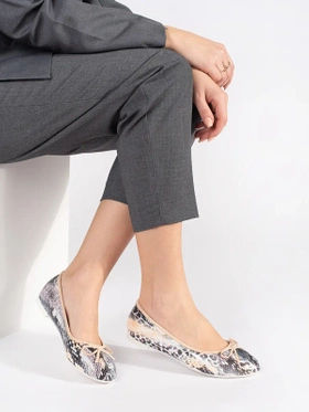 Snakeskin Patterned Ballet Flats