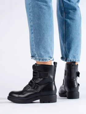 Black Ankle Boots with Embellishments