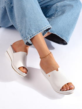 White Comfy Wedge Slip-Ons