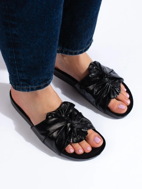 Chic Black Slide Sandals on Flat Soles