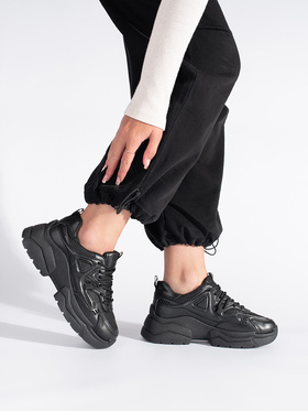 Black Chunky Sole Sneakers