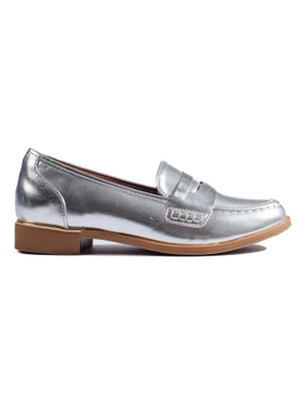 Silver Eco-Leather Loafers