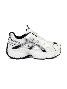 Black and white comfortable mesh sneakers