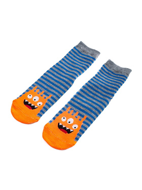 Striped Monster Non-Slip Kids Socks