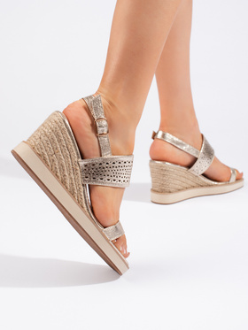 Golden Wedge Sandals