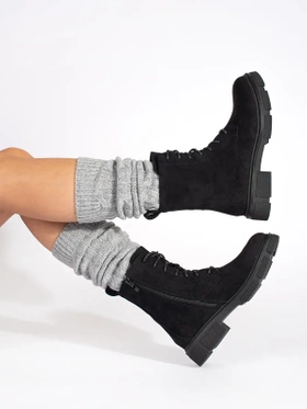 Suede Lace-Up Ankle Boots