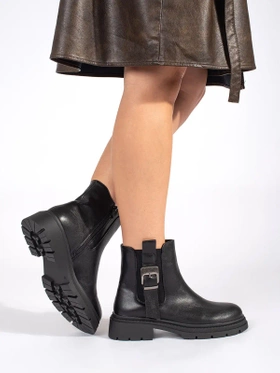 Black Ankle Buckle Boots