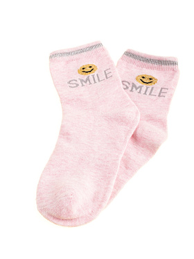 Light Pink Kids' Socks Smile