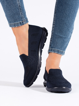 Cozy Navy Textile Slip-Ons