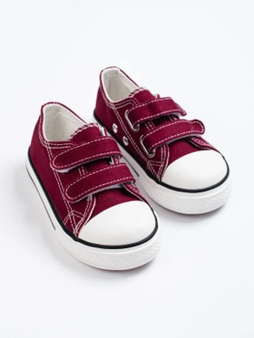 Burgundy Kids' Velcro Sneakers