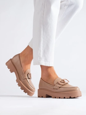 Vinceza Beige Eco Leather Shoes