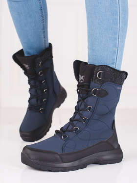 Navy Lace-Up DK Softshell Snow Boots