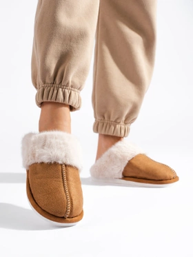 Cozy Camel Faux Fur Slippers