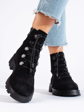 Suede Ankle Boots in Black