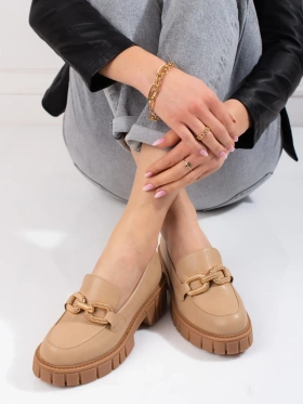 Beige platform shoes