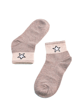 Beige Children's Socks with a Star