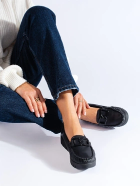 Eco Leather Black Loafers