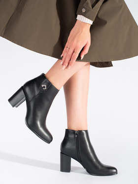 Chic Black Heeled Ankle Boots by Sergio Leone