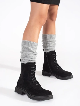 Suede Lace-Up Ankle Boots