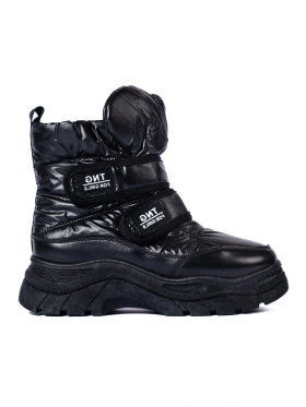 Warm Black Velcro Snow Boots by Potocki