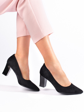 Sergio Leone Black Block Heel Shoes