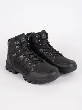 Black Adventure Lace-Up Boots