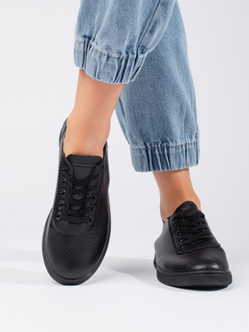 Black Lace-Up Casual Shoes