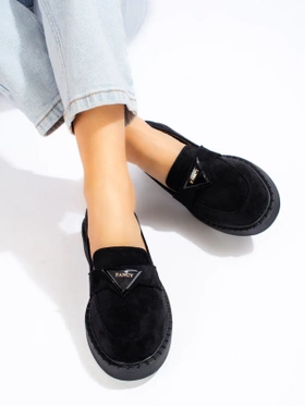 Black Suede Slip-On Loafers by Potocki