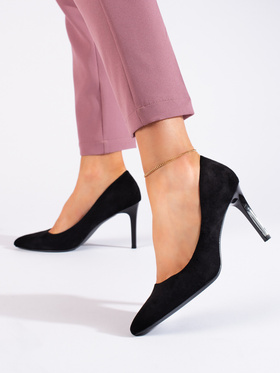 Classic Black Suede Heels by Sergio Leone