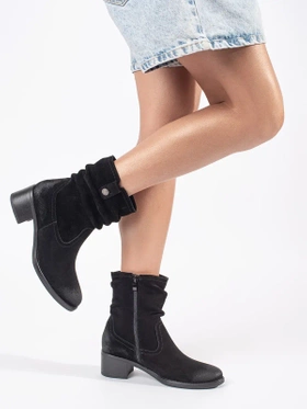 Sergio Leone Black Leather Western Ankle Boots