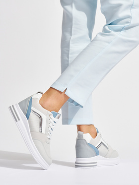 Chic Grey Hidden Wedge Sneakers