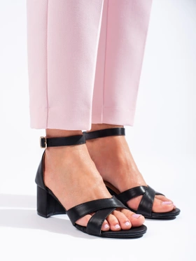 Chic Black Heeled Sandals