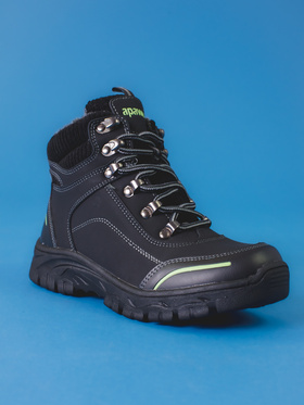 Black Trekking Shoes for Young Adventurers