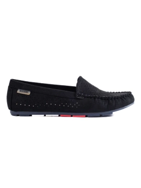 Women's Black Perforated Loafers