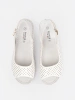 White wedge lace sandals
