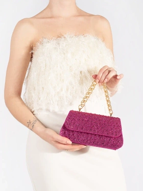 Sparkly Pink Mini Bag with Gold Handle