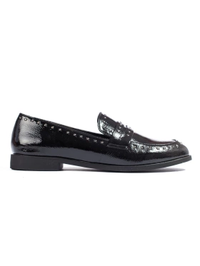 Sleek Black Patent Leather Loafers