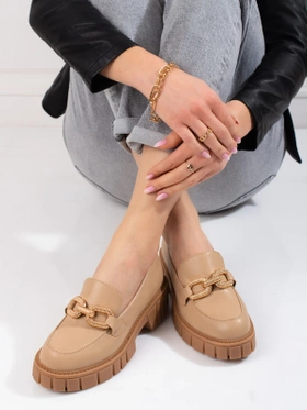 Beige platform shoes