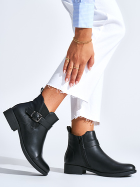 Chic Black Flat Ankle Boots