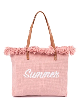 Różowa torebka plażowa