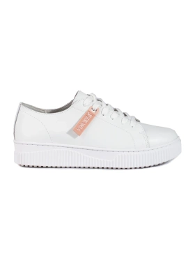 White Leather Sneakers by Vinceza