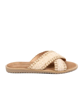 Beige Women's Woven Mules