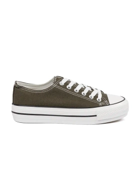 Women's dark green sneakers
