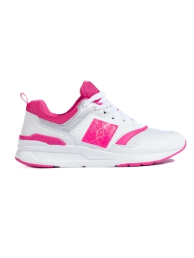 White and Pink Athletic Shoes