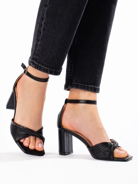 Black heeled sandals